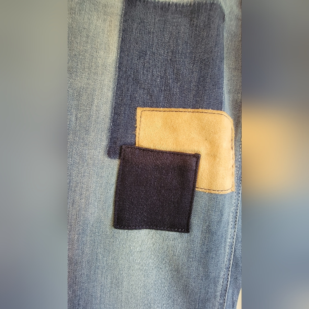 Patchwork Ankle Length Denim Pants - image 5